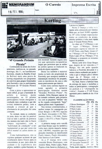 Imprensa escrita de 199617