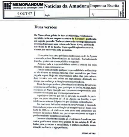 Imprensa escrita de 199775