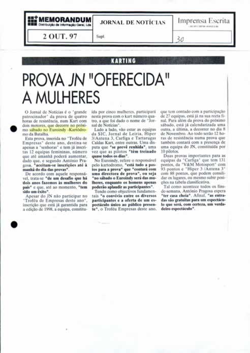Imprensa escrita de 199776