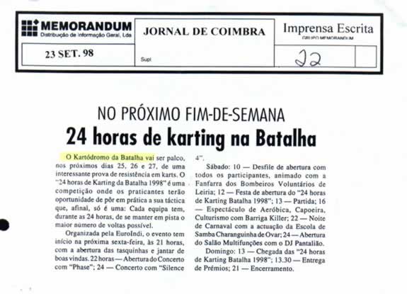 III Edição 24 Horas da Batalha 19980
