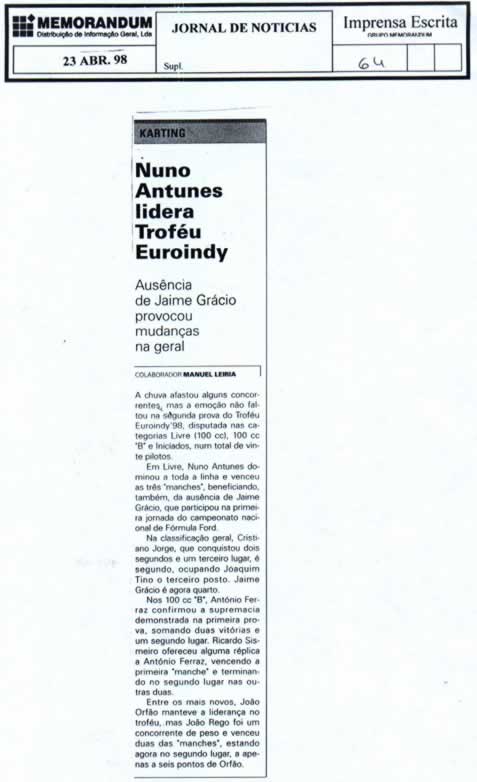 Imprensa escrita de 199828