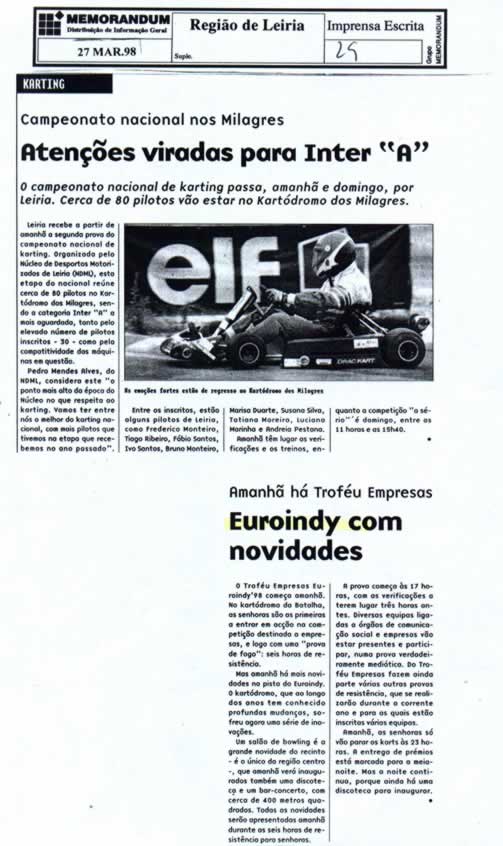 Imprensa escrita de 199835