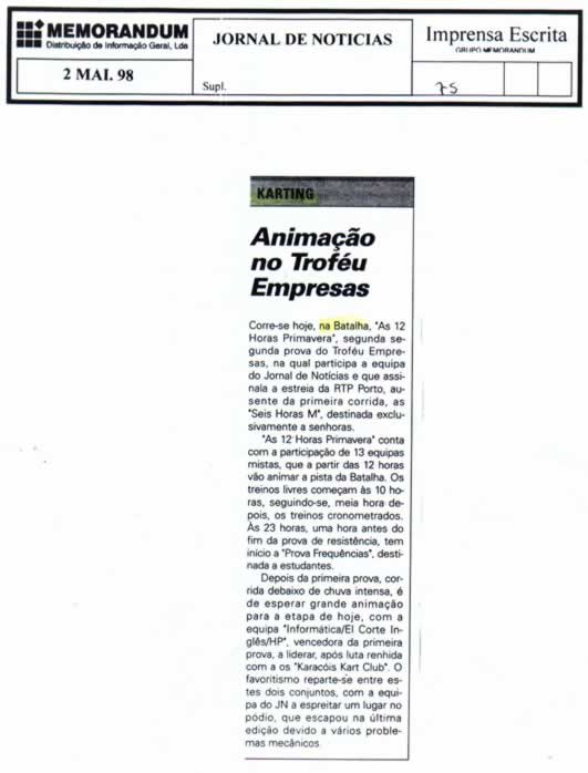 Imprensa escrita de 199840