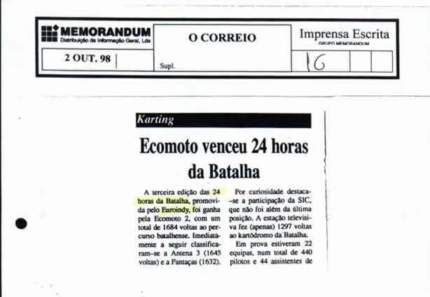Imprensa escrita de 199842
