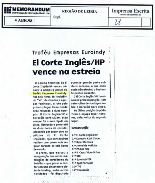 Imprensa escrita de 199848
