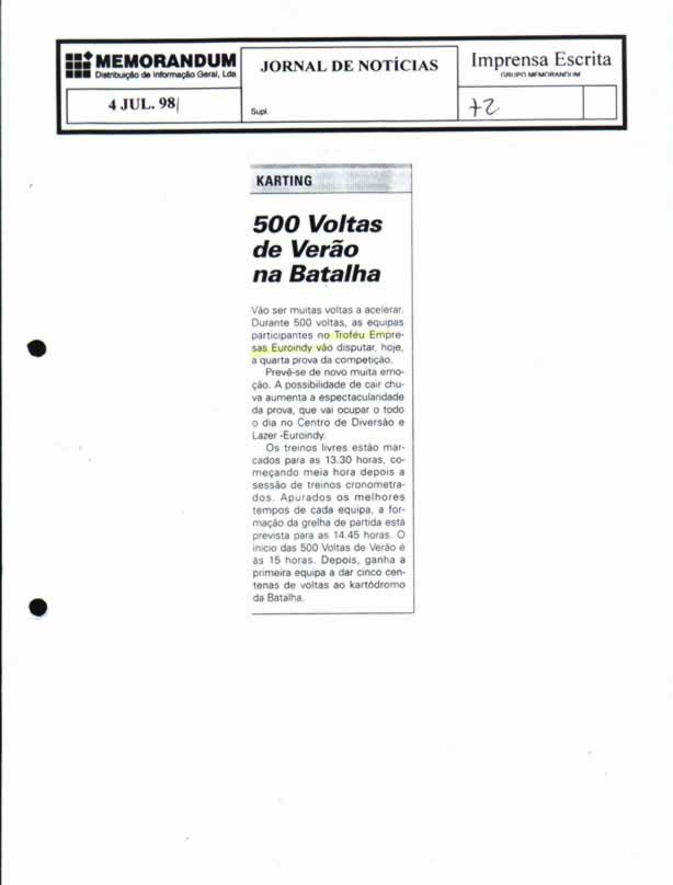 Imprensa escrita de 199849