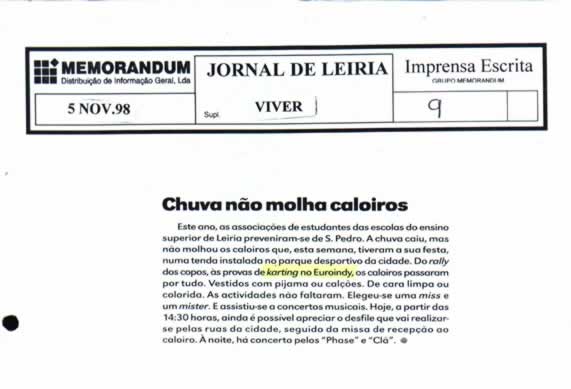 Imprensa escrita de 199854