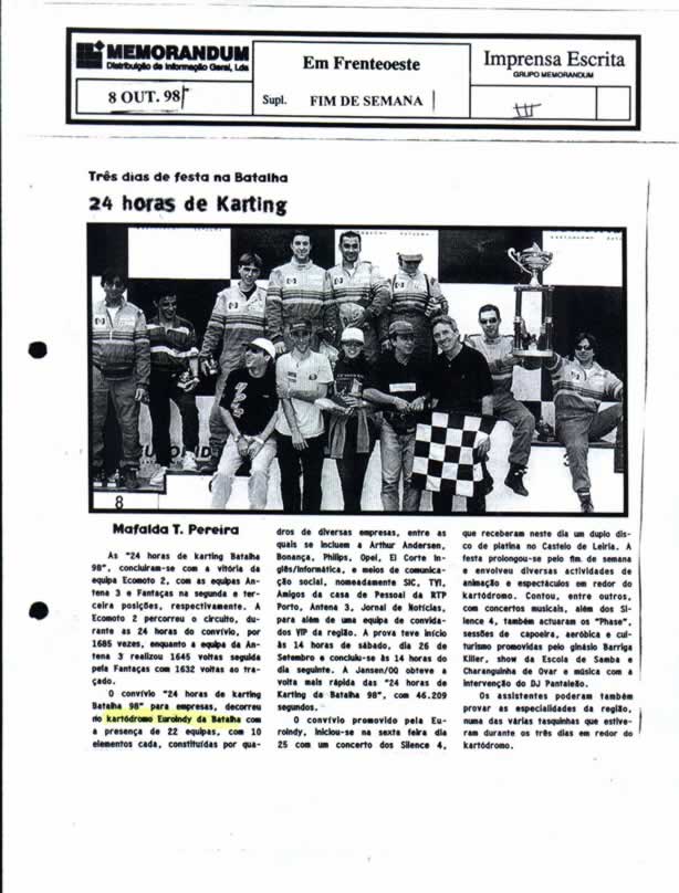 Imprensa escrita de 199858