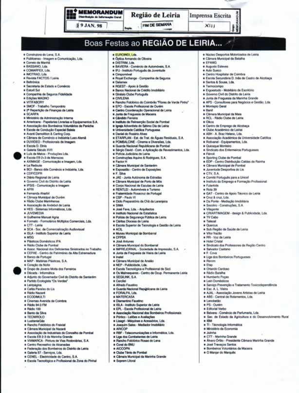 Imprensa escrita de 199859