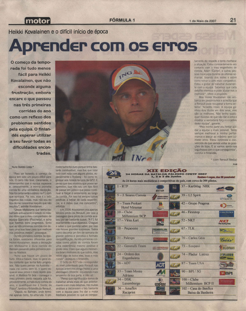 Imprensa escrita de 200716